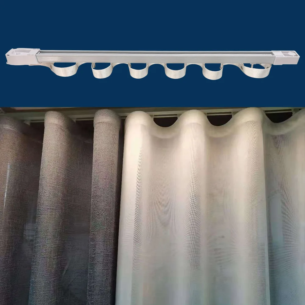 Imagem -05 - Lifelibero-ripple Fold Curtain Track s Fold Rail Tracks Onda Cortina Trilho com Gancho Personalizar Comprimento