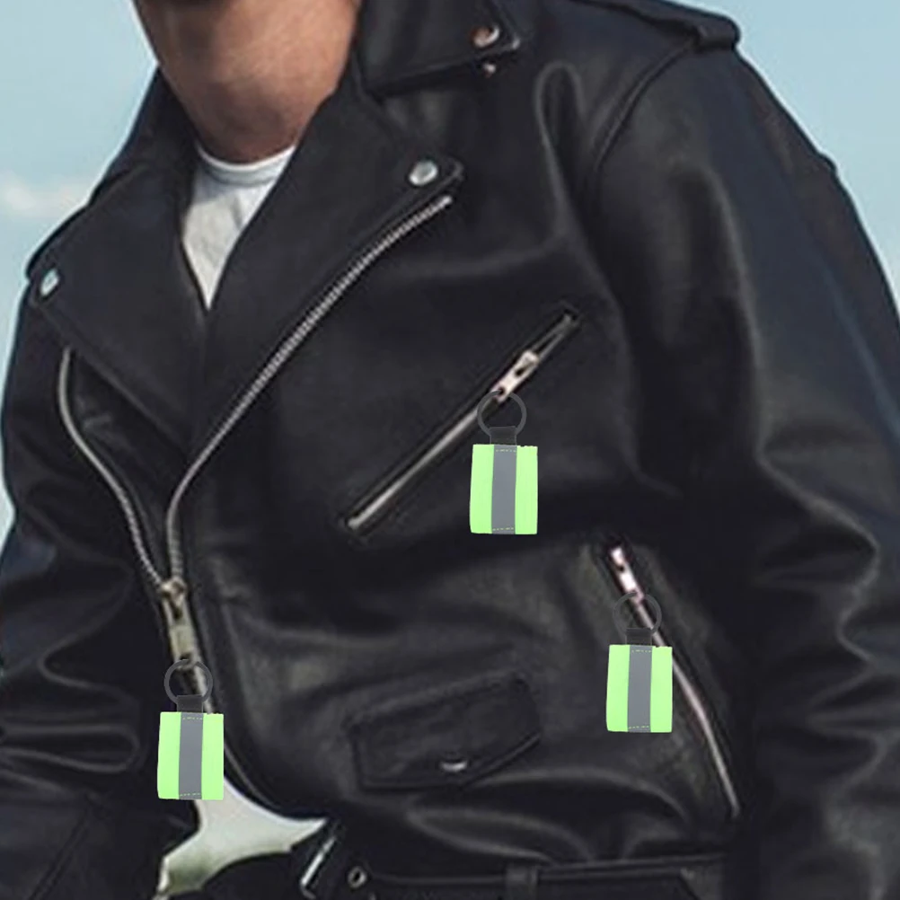 

8Pcs Double Sided Reflective Keychain Label Safety Backpack Accessories High Visibility Night Reflectors Keychain for Kids