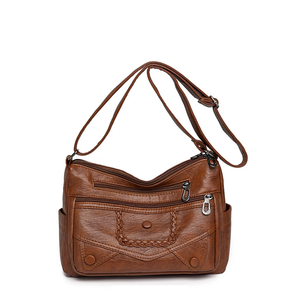 

2026 PuPuskin Leather Ladies Hand Bag Originales Carteras Para Mujer Top Layer Pu Fashion Luxury Messenger Crossbody Purse