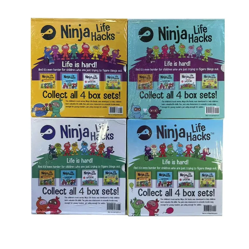 8 Books/box Ninja Life Hacks English Ninja Life Hack Mood and Emotions Seasons 1-4 English Books