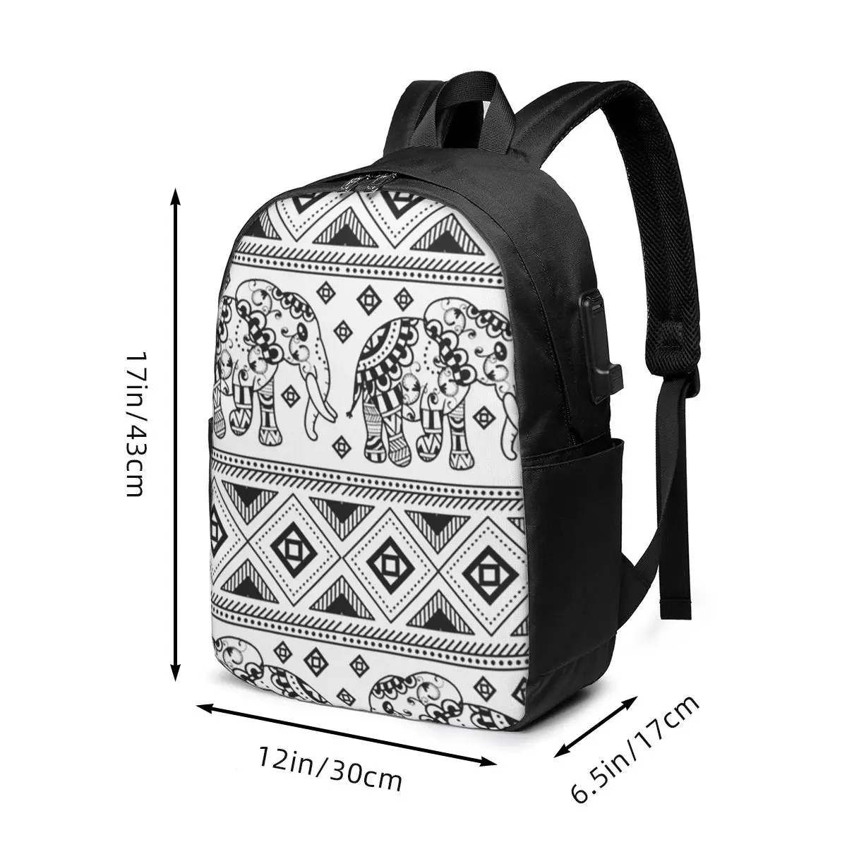 Fantasy Ethnic Style African Elephant Backpack Travel Notebook Bag Computer College Student School Bag Laptop Shoulder Bags