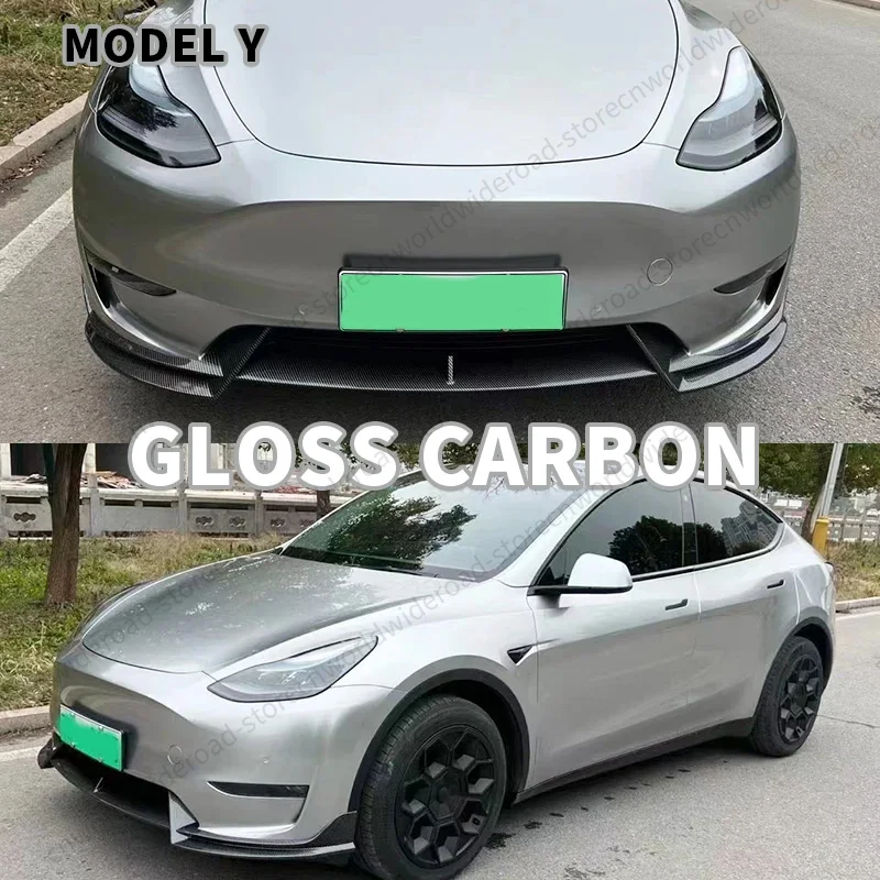 For Tesla Model 3 Y 2016-2023 Front Lip Sport Bumper Spoiler Model 3 Model Y Auto Accessories AD Sport Body Kit Gloss Matte