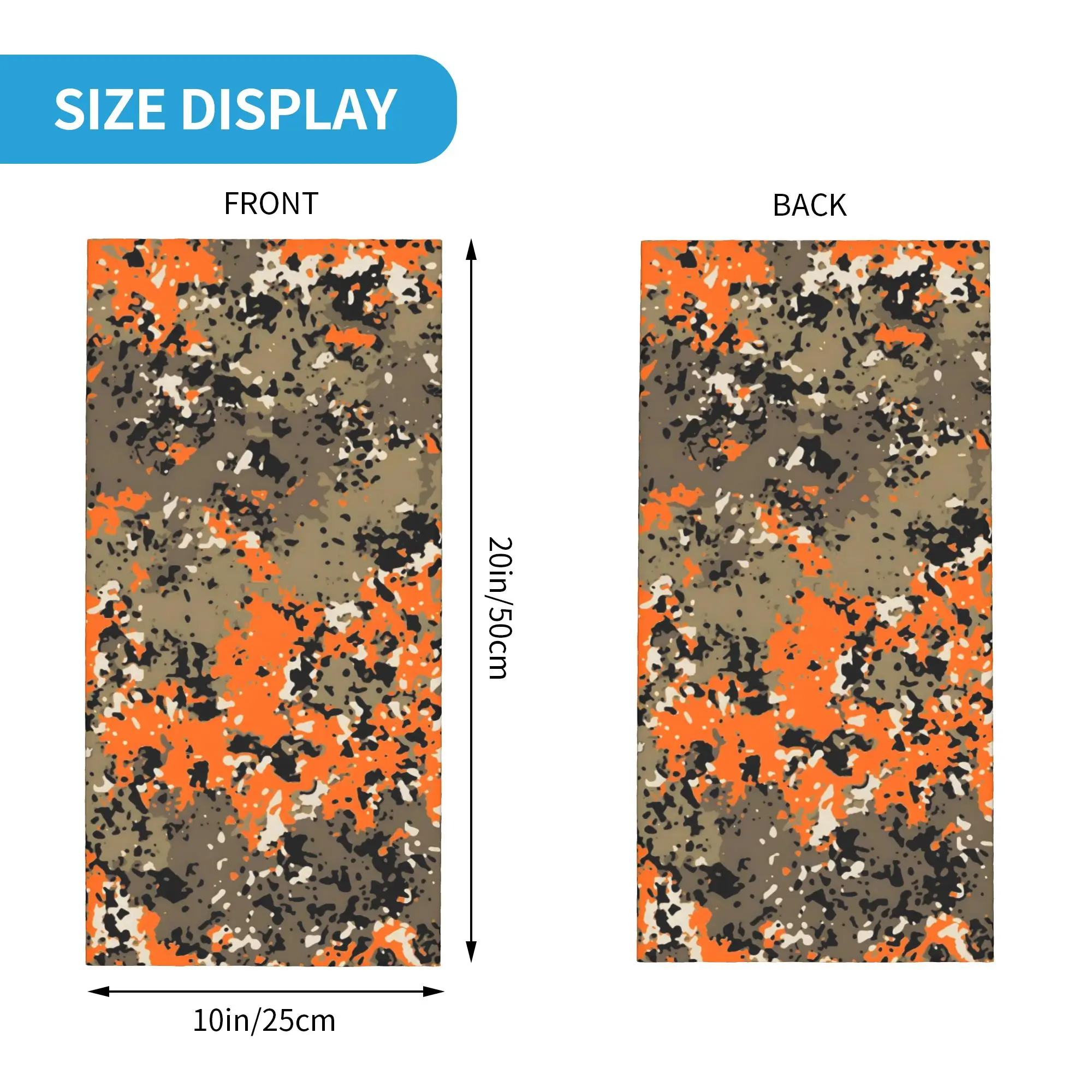 مخصص كامو باندانا الشتاء الرقبة أدفأ الرجال يندبروف التفاف الوجه وشاح للمشي التمويه نمط الجراب عقال