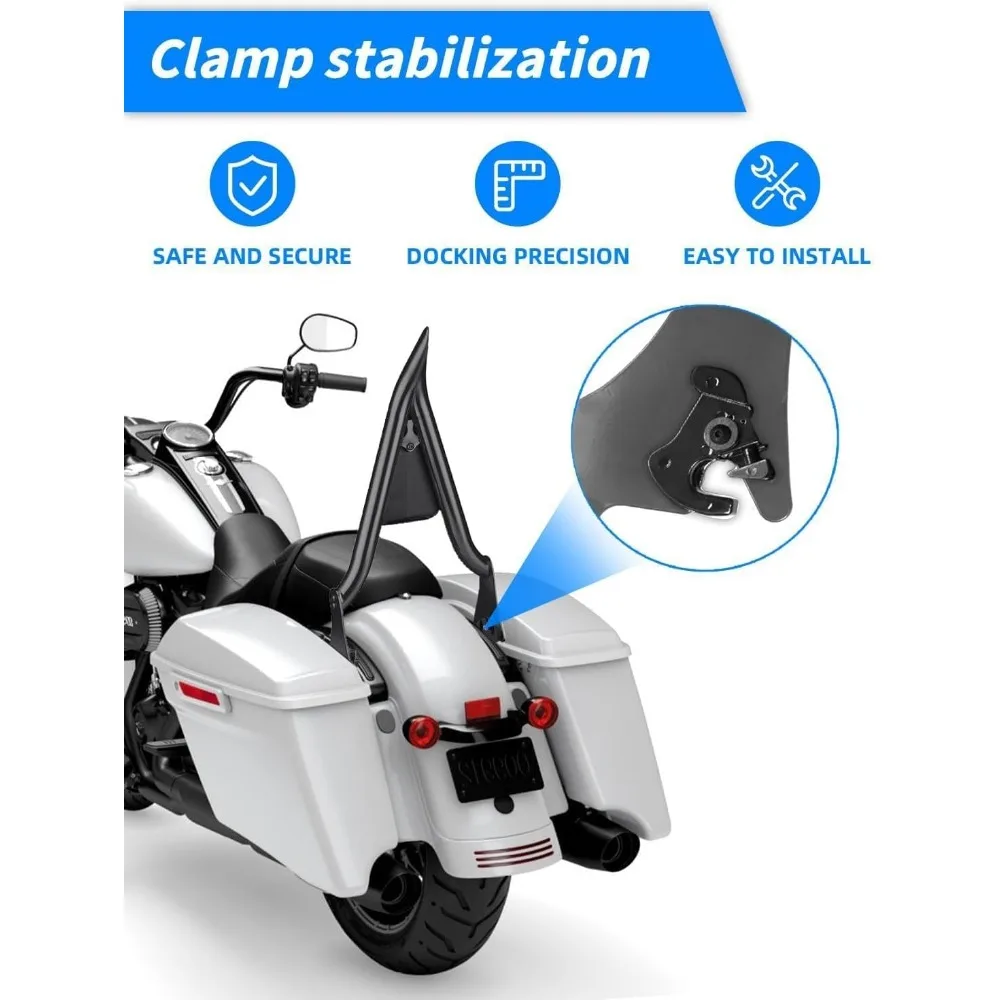 قضيب سيسي طويل القامة من BELZAR مقاس 26 بوصة لدراجة Harley Davidson Touring مسند ظهر للركاب قابل للفصل مناسب لـ CVO Road Glide Road King Str