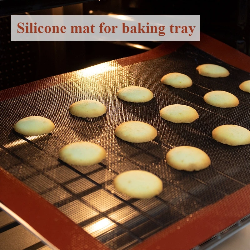 1pc Baking Pan Baking Mesh Mat Silicone Hollowed Out Breathable Mesh Nonstick Baking Mat Biscuits High Temperature Oven Mat