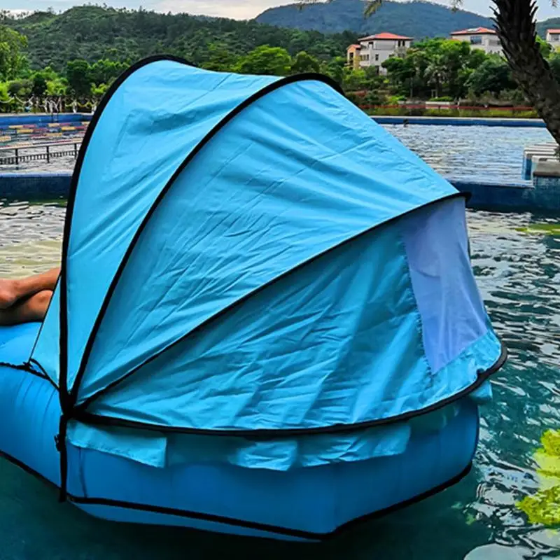Inflatable Sofa Air Recliner Sofa With Tent Windproof Air Pump Free Lounger UV-Resistant Fishing Camping Outdoor Party Picnic