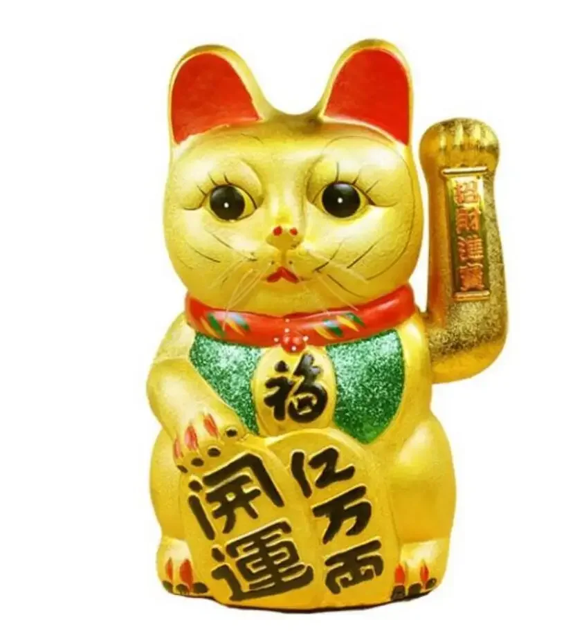 Copper Statue Chinese Lucky Cat Gold-plated Ceramic Shake 7 Inch - 17 Inch Lucky Cat Million Two Lucky Cat Opening Ornaments