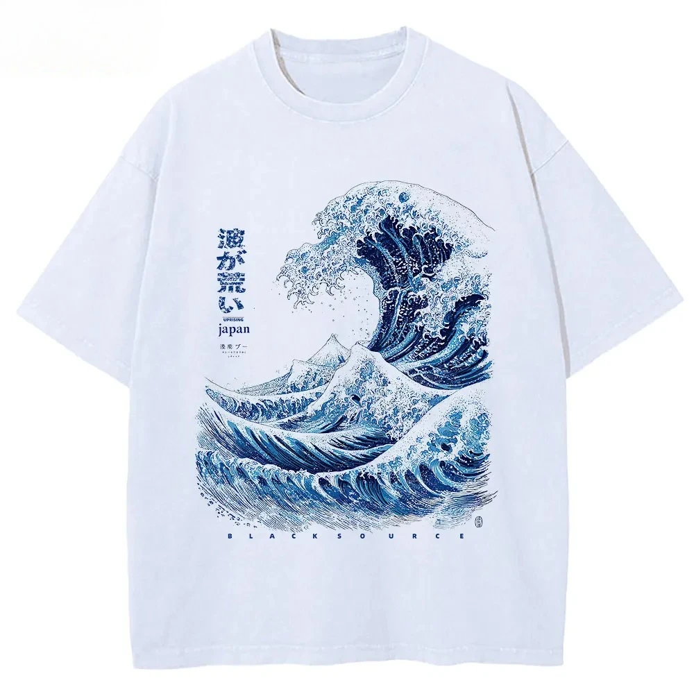 Japanese Waves Hokusai Poster Tokyo Gallery Animal Canvas Painting Print for Living Room Home Decor Washed T Shirt Summer