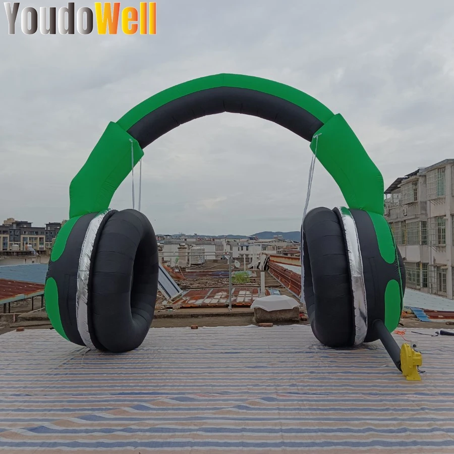 Audio store promotional tools Promotion Inflatable Headset Model Large Inflatable Headphones for musical Festival Decoration