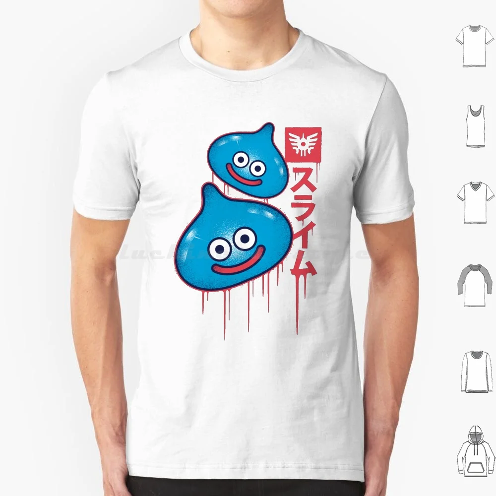 Camiseta Slimes de talla grande 100% de algodón Dragon Quest, juegos de videojuegos, videojuegos, consola Rol Rpg Jrpg