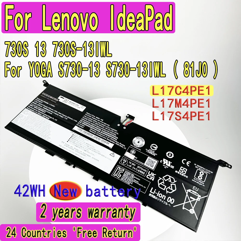 High Quality L17C4PE1 Laptop Battery L17M4PE1 For Lenovo YOGA S730-13 S730-13IWL ( 81J0 ) /IdeaPad 730S 13 730S-13IWL L17S4PE1