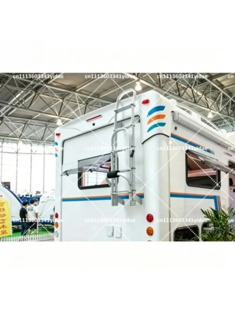 RV Aluminum Alloy Folding Rear Climbing Ladder Multi-purpose Anti-skid Mounting Ladder for Caravan Outdoor Use