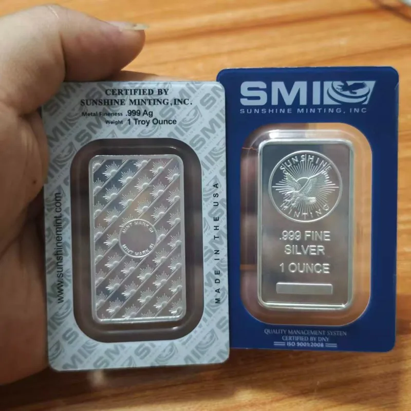 Non Magnetic Sunshine Minting Eagle Silver Bar One Troy Ounce Zinc Alloy Silver Plated Bars