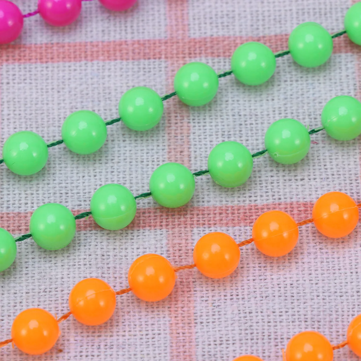 

4Pcs Neon Colorful Plastic Bead Necklace Beaded Ball Chain for Party Dress Costume Accessories Plastic Neon Necklace