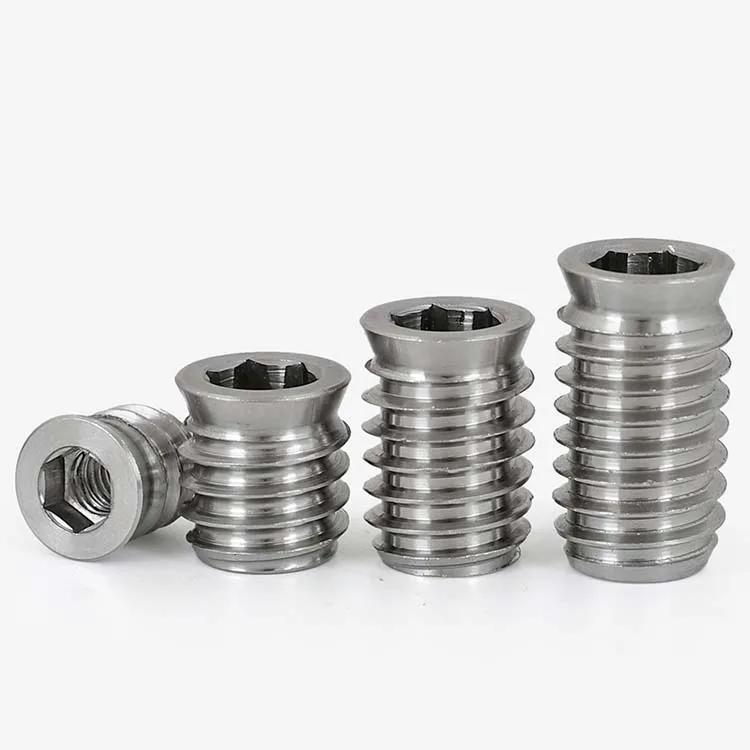 M4 M5 M6 M8 304ステンレス鋼埋め込み家具用ナット 木製インサートナット インサートネジ 六角穴付きセルフタッピングナット