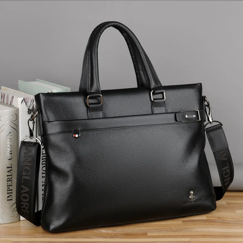 Neue Männer 14-Zoll Laptop Tasche Aktentasche Tasche Hohe Qualität Business PU Leder Schulter Messenger Taschen Büro Handtasche 2025