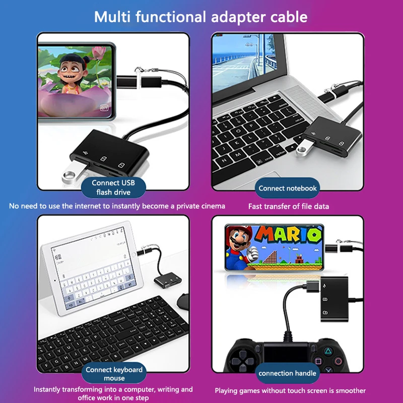 

Fro 3 In 1 Typ-C Adapter TF SD Memory Card Reader OTG USB C USB2.0 Card Connector For Samsung Xiaomi Macbook USB Type C Adapter