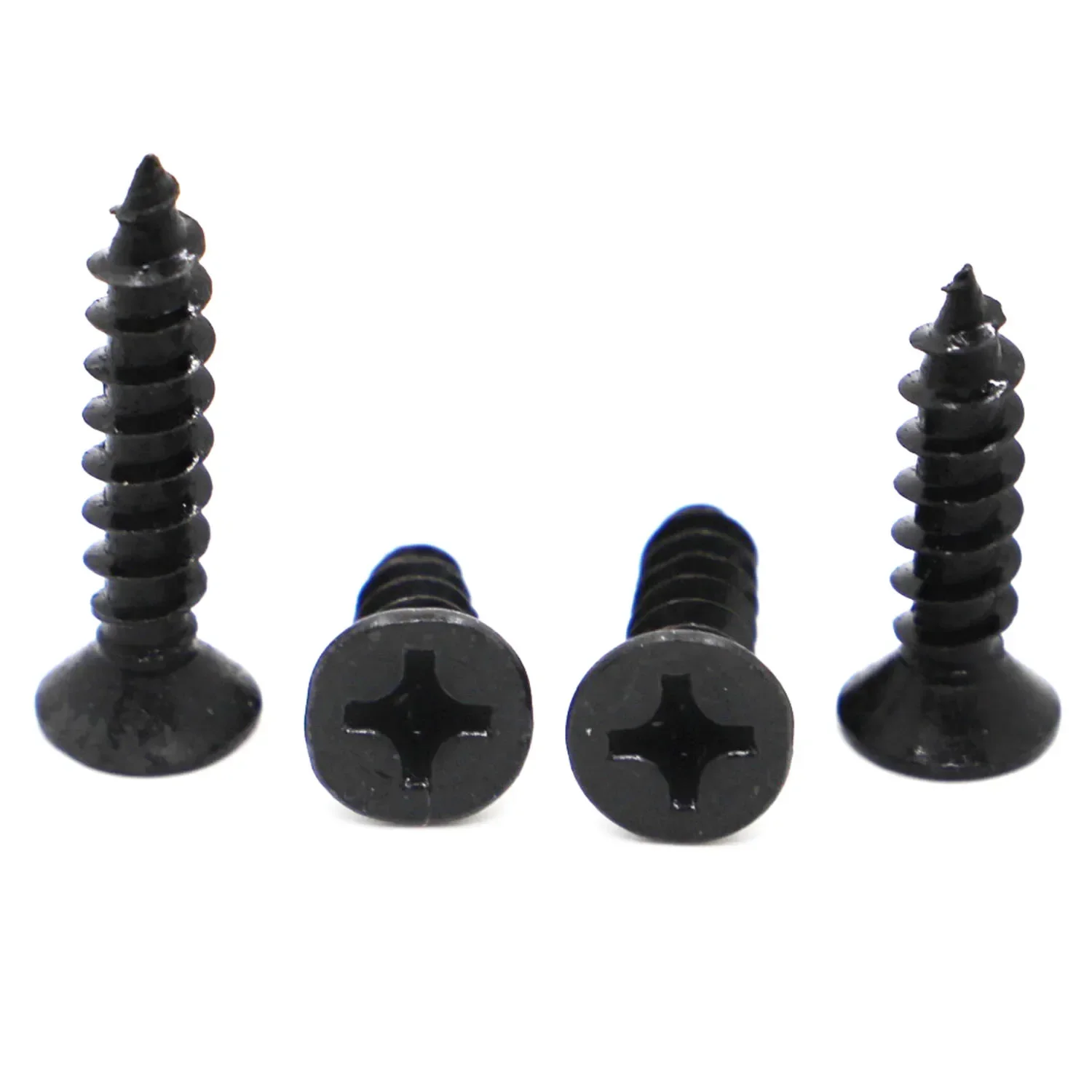M1 M1.2 M1.4 M1.7 M2 M2.3 M2.6 M3 M4 Black Carbon Steel Phillips Wood Screws Cross Countersunk Flat Head Self-tapping Screw