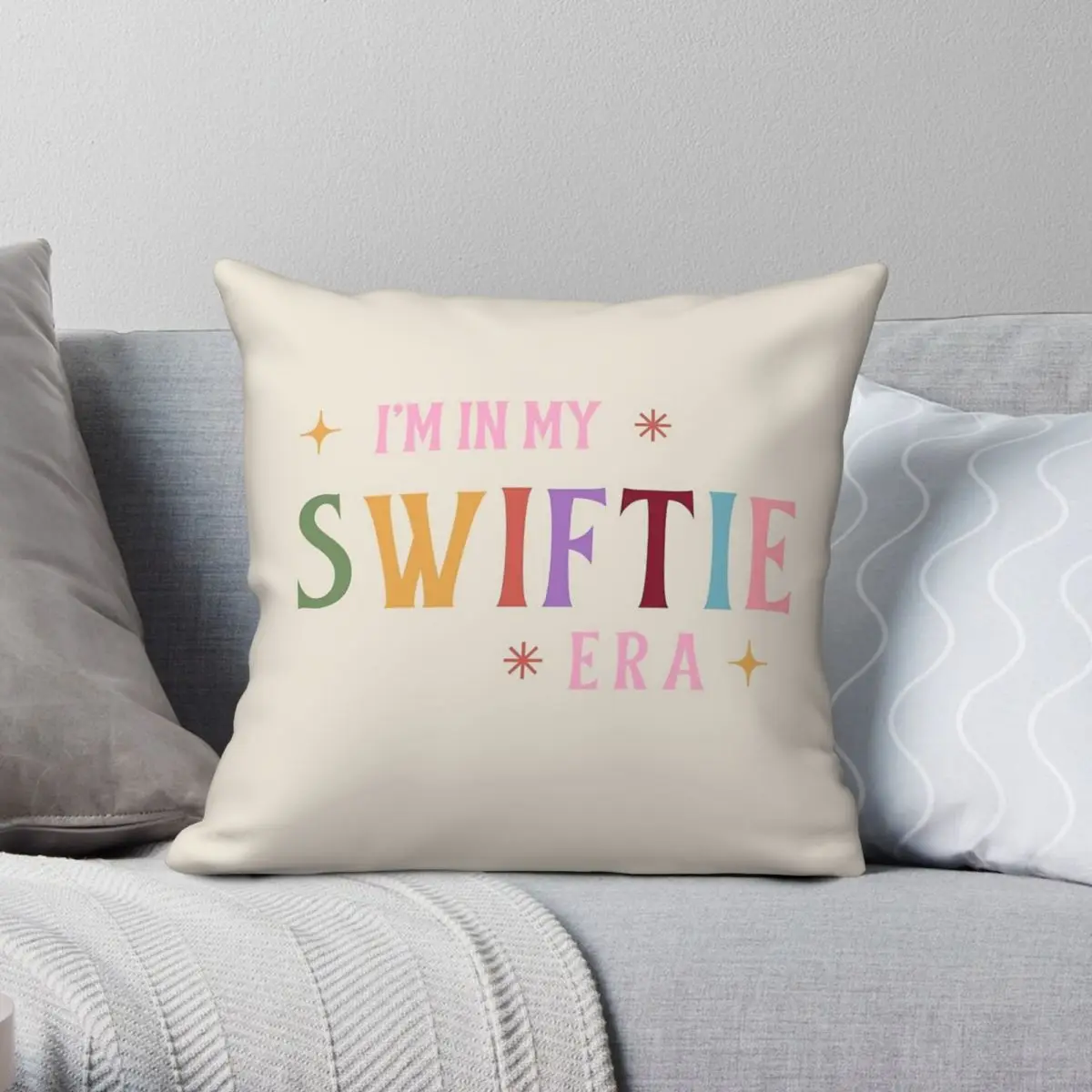 I'm In My Swiftie Era Pillowcase Polyester Linen Velvet Pattern Zip Decorative Sofa Seater Cushion Cover 45x45