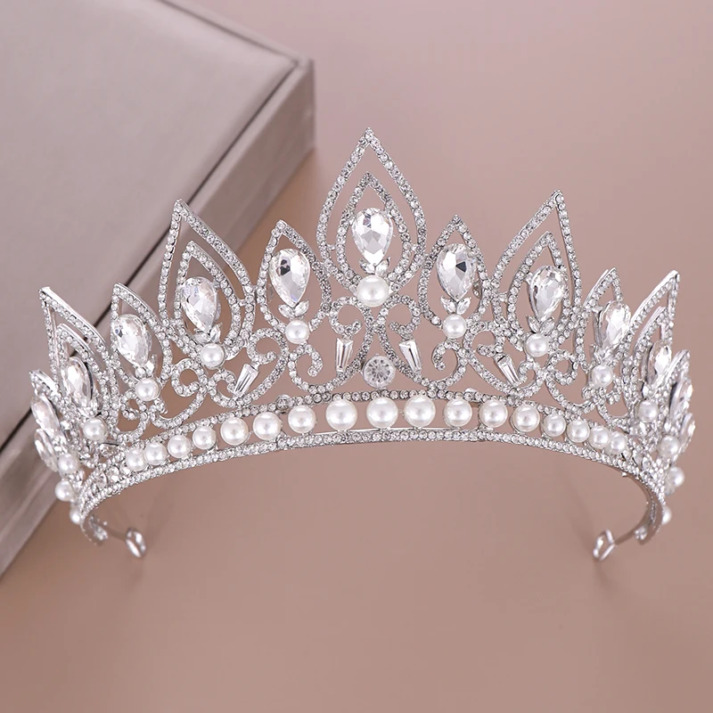 Wedding Crown Crystal Rhinestone Crown Bridal Hair Jewelry Silver Color Tiaras Crowns For Brides Diadem Bridal Hair Accessories image 5