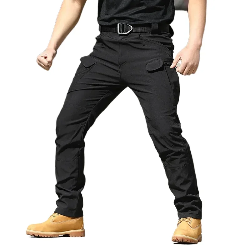 IX7 IX8 Unique Special Forces Fans Overalls Stretch Breathable Tactical Pants Multi Pocket Front Zipper Outdoor Casual Pants