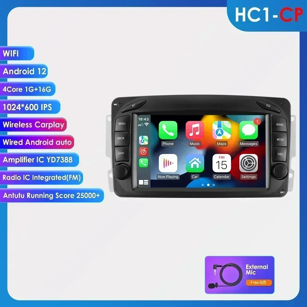 Hizpo Android Auto Radio voor Mercedes Benz CLK W209 W203 W463 W208 Carplay Auto Multimedia RDS GPS Geen 2din Autoradio 8 Core 7862