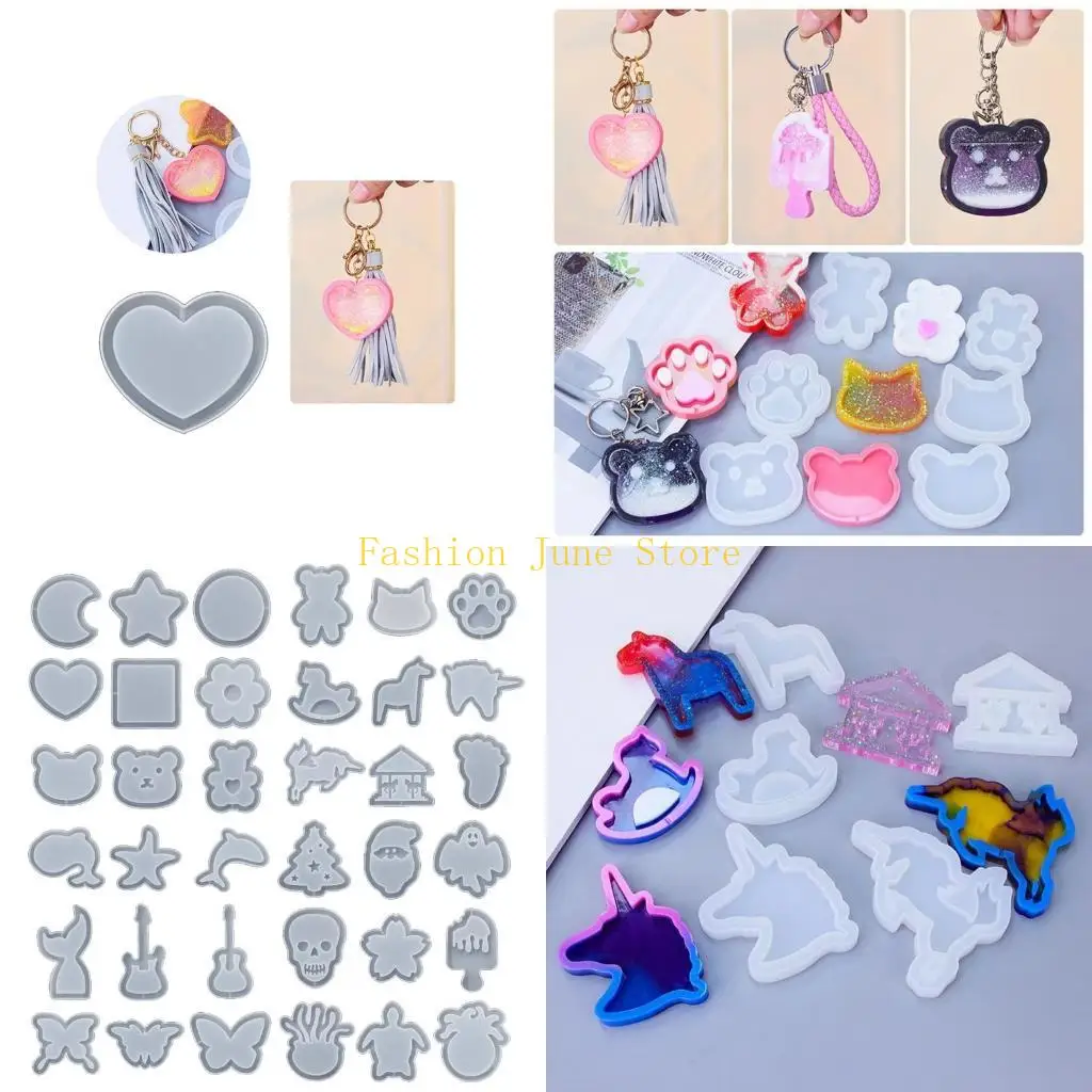 

N5KA 36pcs Животные смола Shaker Shaker