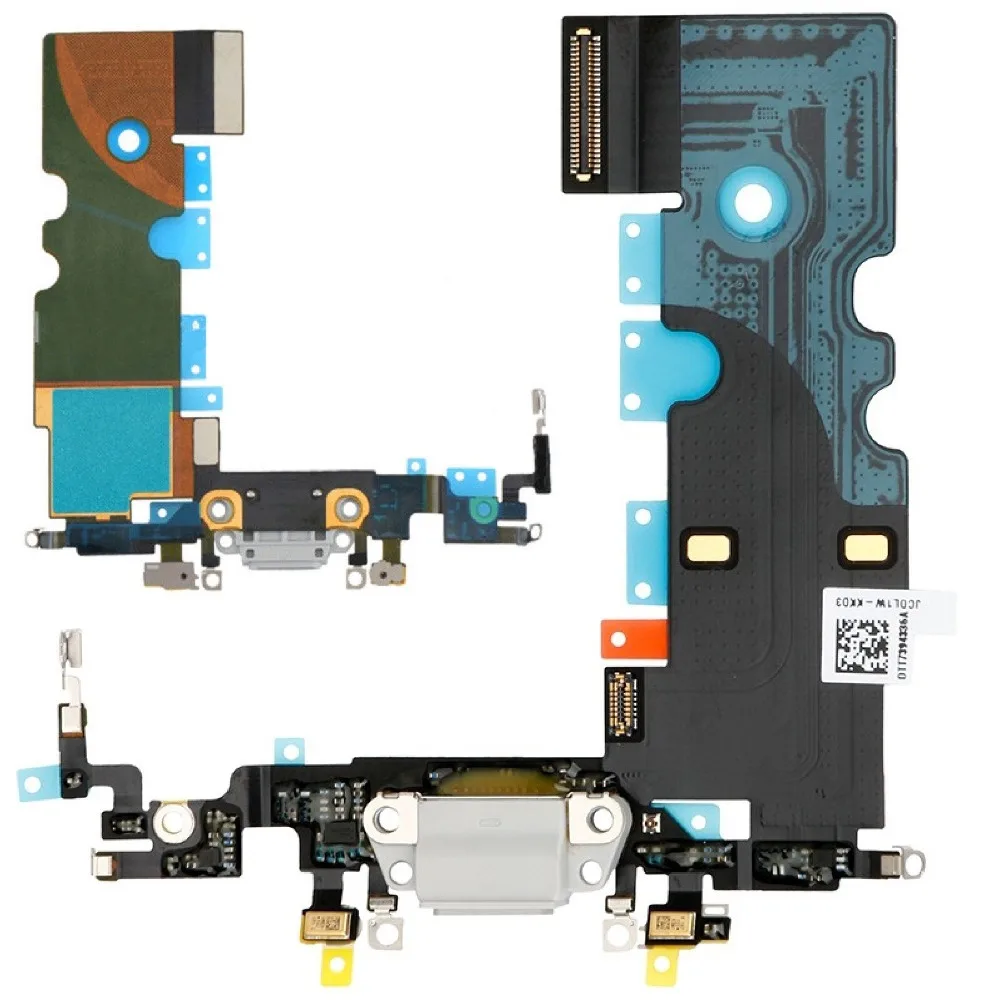 Lightning Charging Port Flex Cable With Microphone Replacement For iPhone 8 White
