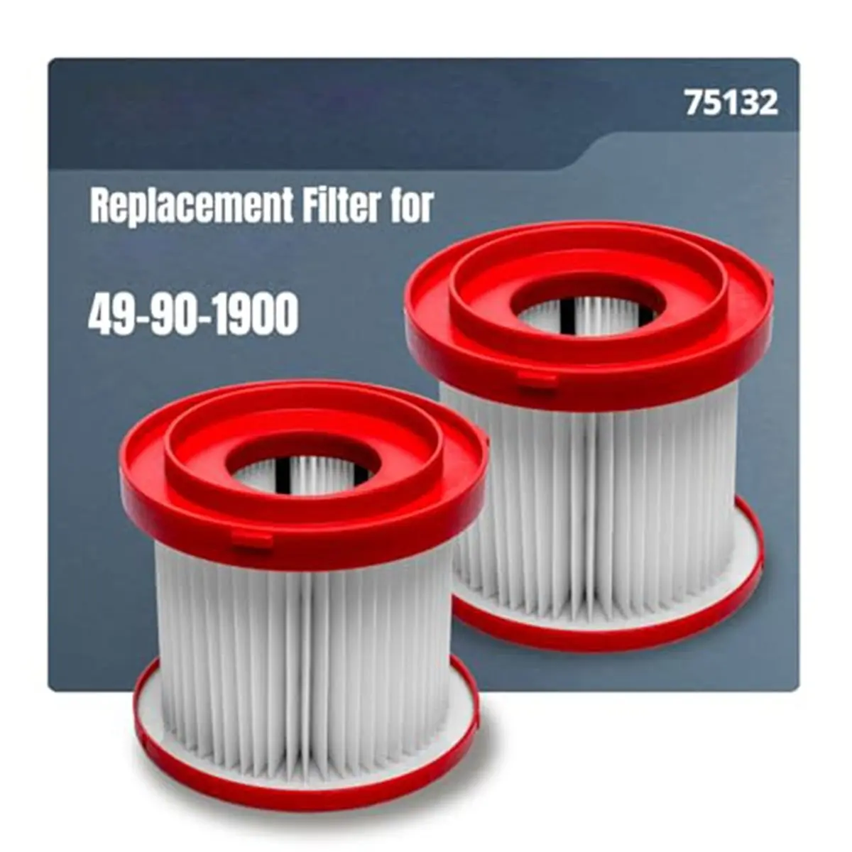 IDS-Suitable for Milwaukee M18 0880-20, 0970-20 and M12 0960-20 Cordless Vacuum Cleaners, 2-Pack, HEPA Cartridge Filter - view 4