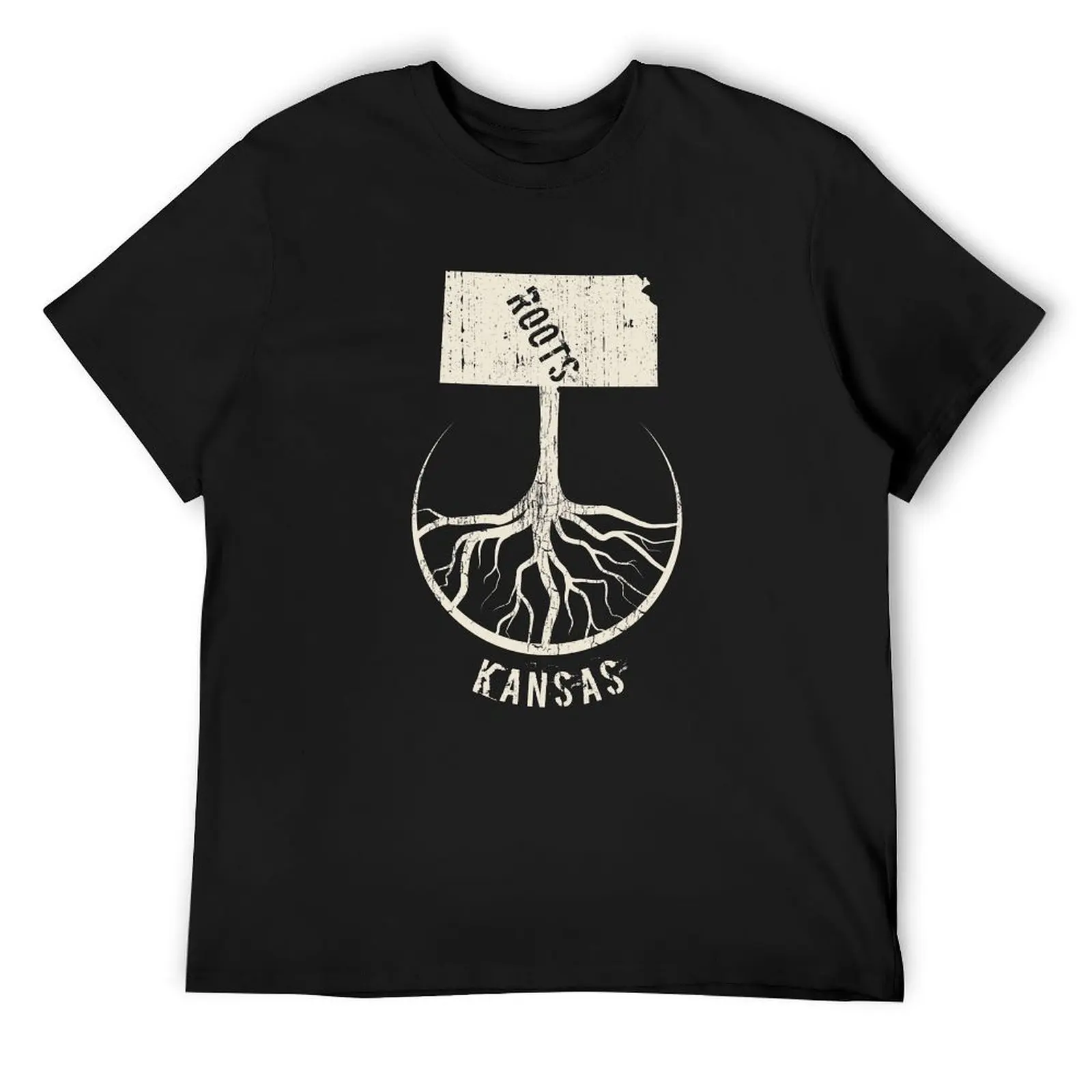 

Винтажная футболка Kansas Roots State - Proud Homeland - Born And Raised In Kansas, белая мужская футболка для мальчиков