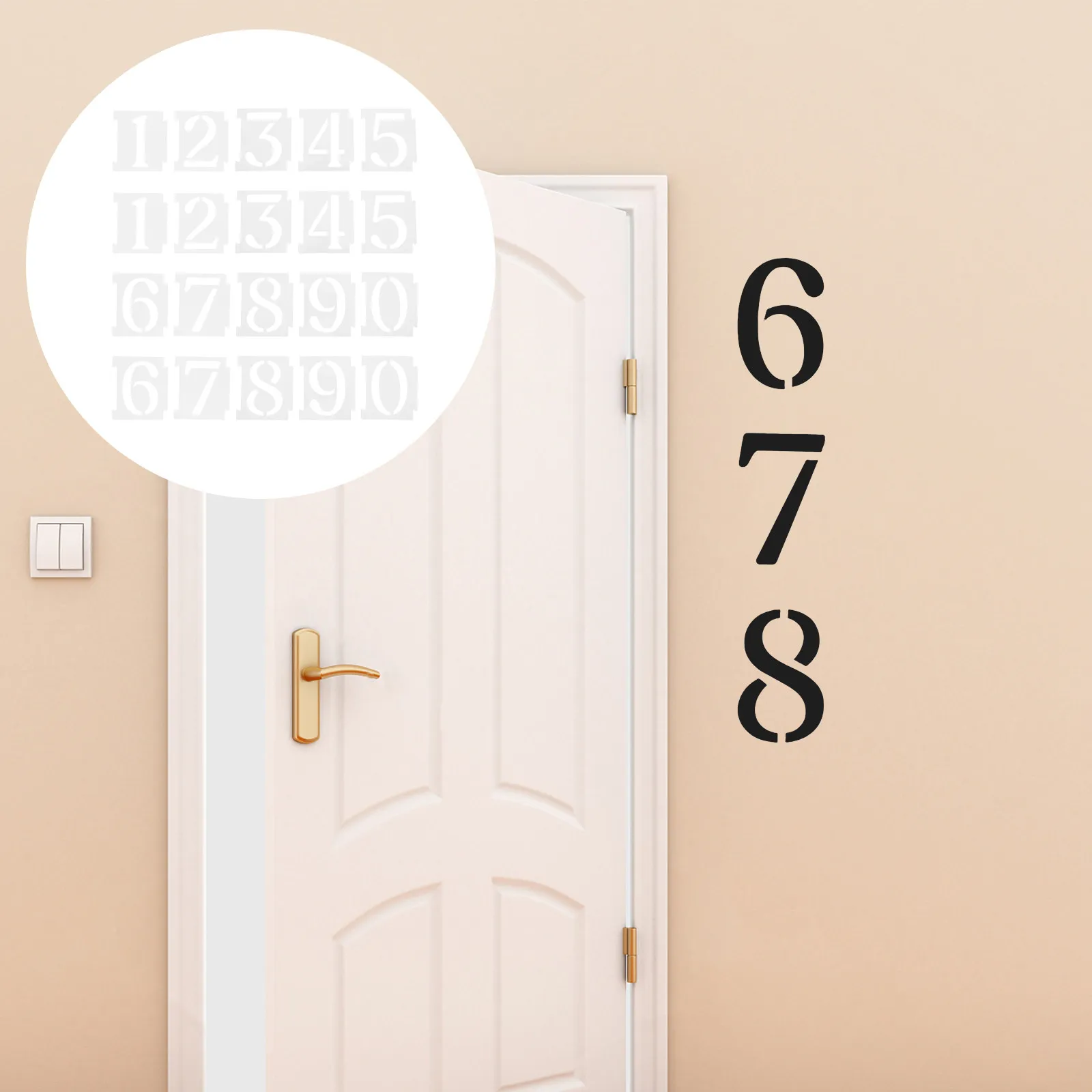 20Pcs Plastic Number Stencils Set Reusable Painting Templates for House Address Mailbox Curb Wall Porch Signs DIY