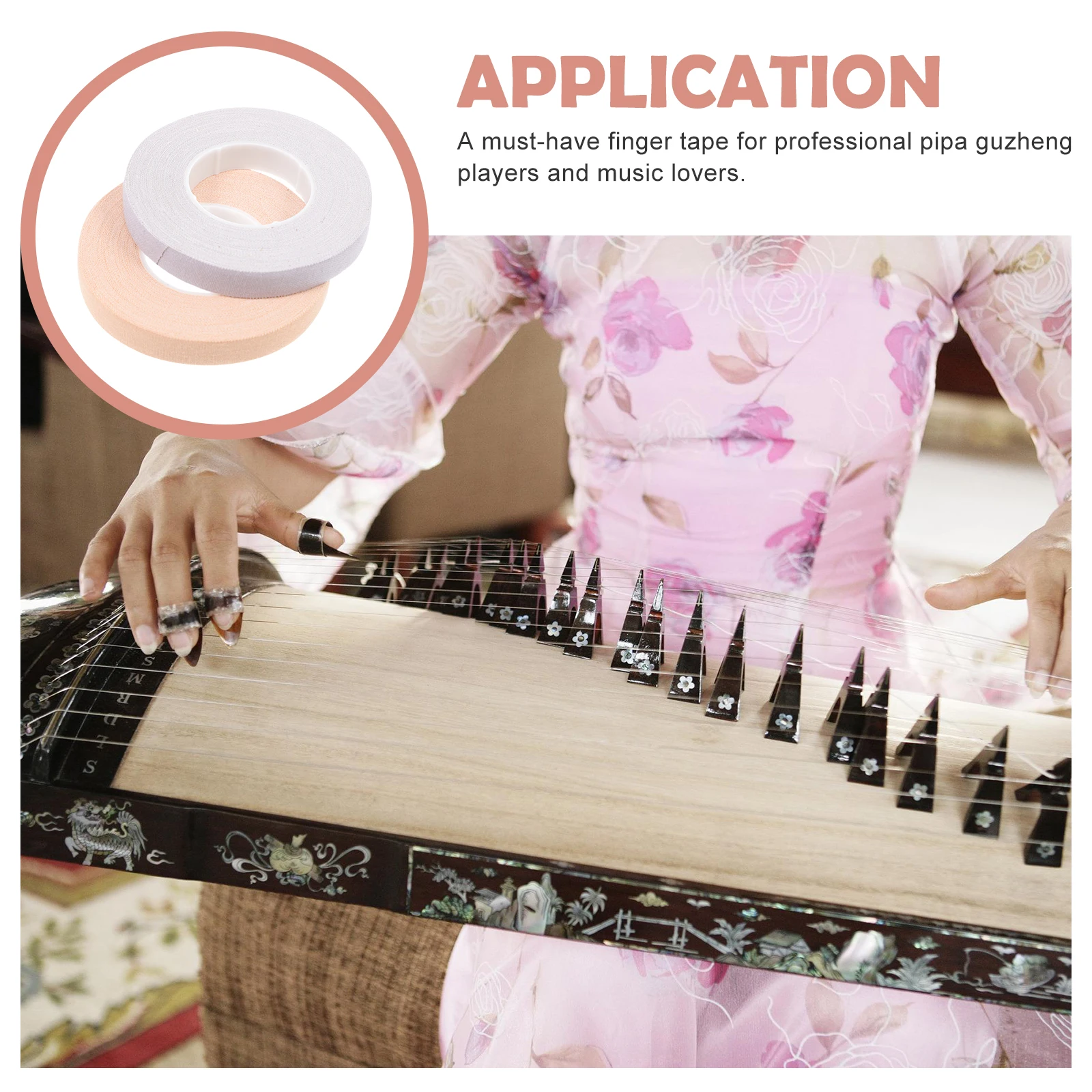 

2pcs Breathable Guzheng Tapes Adhesive Tape For Pipa Nail Protection Professional Finger Straps Replacement Stage Performance