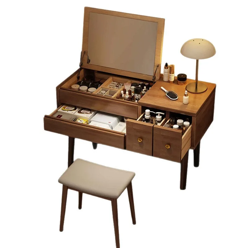 

Solid wood, dresser, modern, bedroom, simple, small apartment, makeup, storage integrated