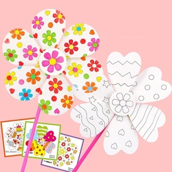 Handicrafts Kids DIY Painting Graffiti Blank Windmilln Learning Education Montessori Teaching Aids Arts Craft Toy For Children