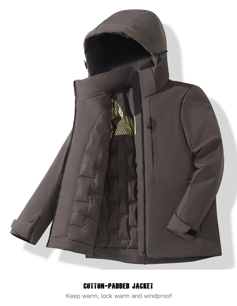 LNGXO Herren- und Damen-Skianzug, wasserdichte, thermische Snowboardjacke, Skijacke, Kletterjacke, Wanderjacke, mit Graphen-Innenfutter, wattiert. – Detail 16