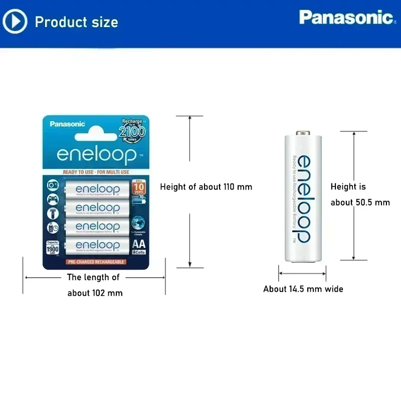 8-64PSNew Panasonic Eneloop 2100mAh AA 1.2V NI-MH Rechargeable Batteries For Electric Toys Flashlight Camera Pre-Charged Battery