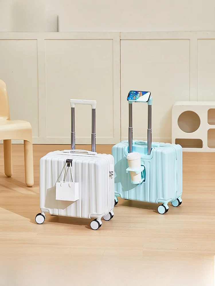 lightweight-portable-luggage-carry-on-suitcase-18-inch-travel-bag-children's-plane-tour-leather-box-fashion-trend-abs-pvc