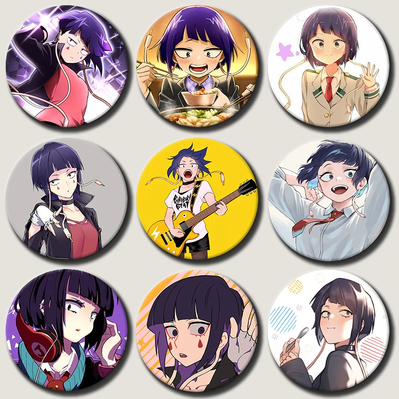 

58mm Anime Character Kyoka Jiro Soft Button Pin Hero Cartoon Brooch Creative Badge for Backpack Clothes Decoration Gift