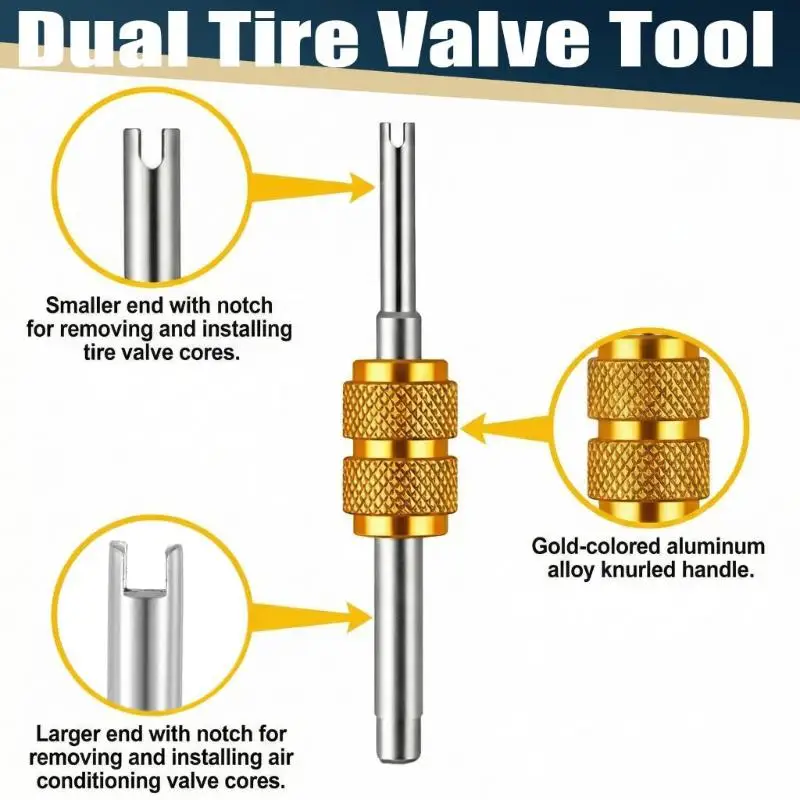 33pcs Tire Valve Stem Core Remover Tool Slotted Handle for Car Bicycle Repair Portable Durable Auto Bike Maintenance Accessory view 5