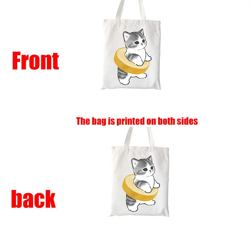 Tote Bag Handbags Casual Girl Shoulder Bags for Girls Fashion Shopper Bag Kawaii Cats Cute Animal Bags Shopping Bag Canvas Bags