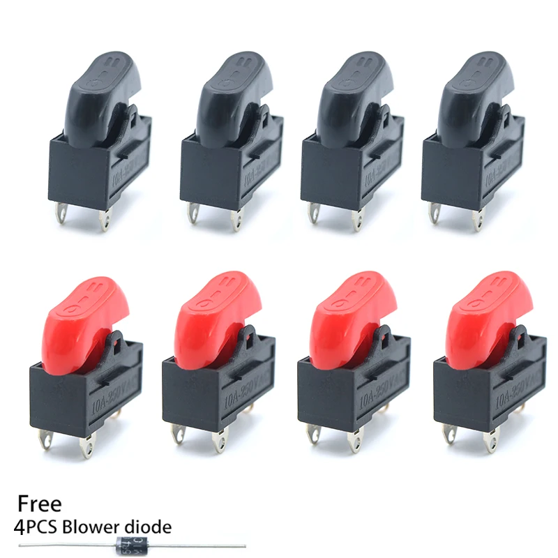 4 PC Interrupteur à Basculer pour Séchoir à Cheveux 3 Positions ON/ARRÊT/ON 10A 250V CA Étanche à l'Eau pour Séchoir Cheveux, Bateau, Marine.