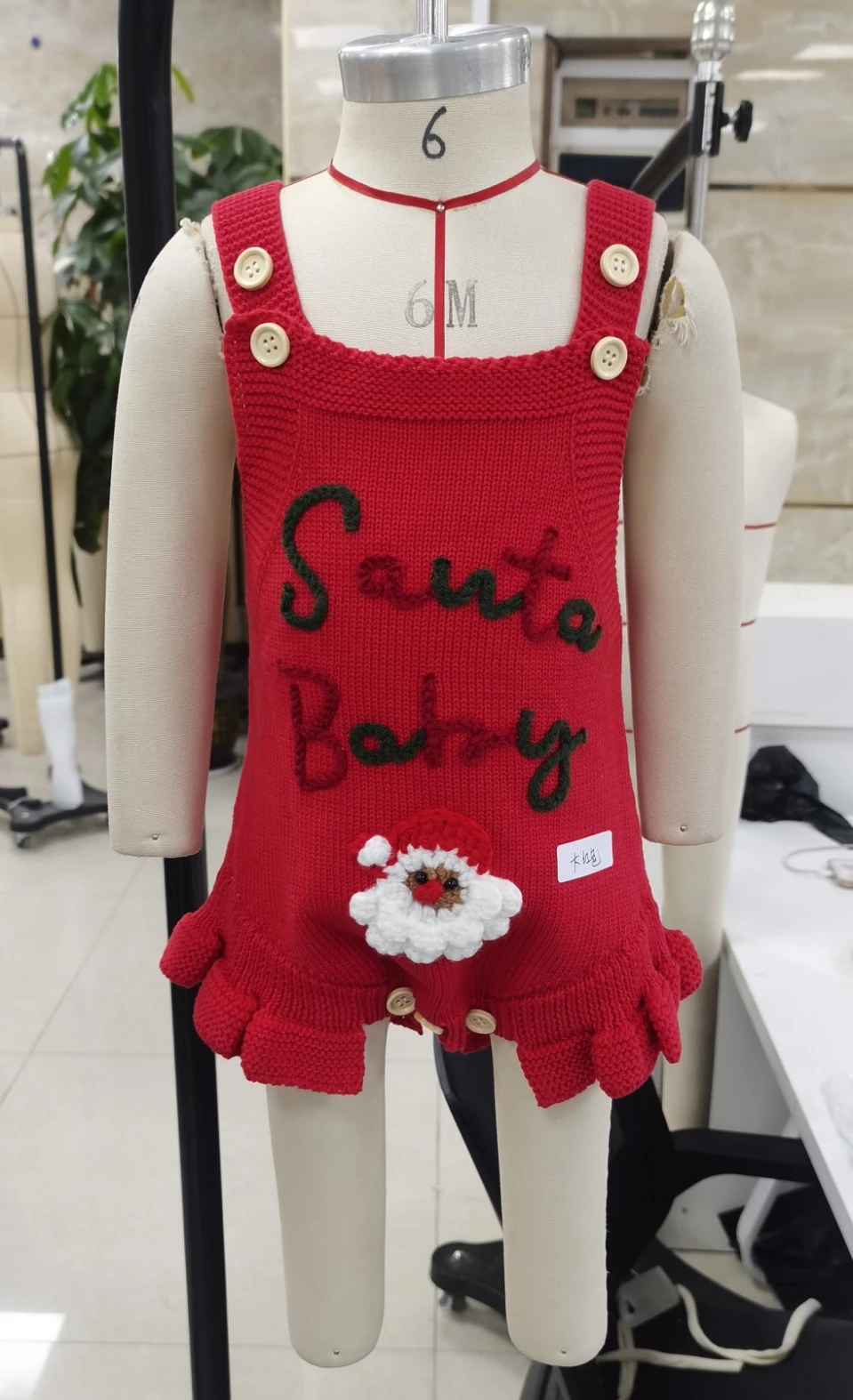 

Infant Baby Girls Rompers Christmas Knitted Jumpsuits Cute Santa Claus Embroidery Fall Sweater Playsuits Newborn Clothes