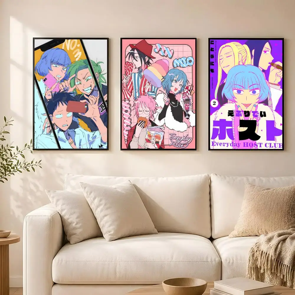 Anime Everyday Host Poster poster Self-adhesive wall stickers, suitable for room decoration, high-quality printing.