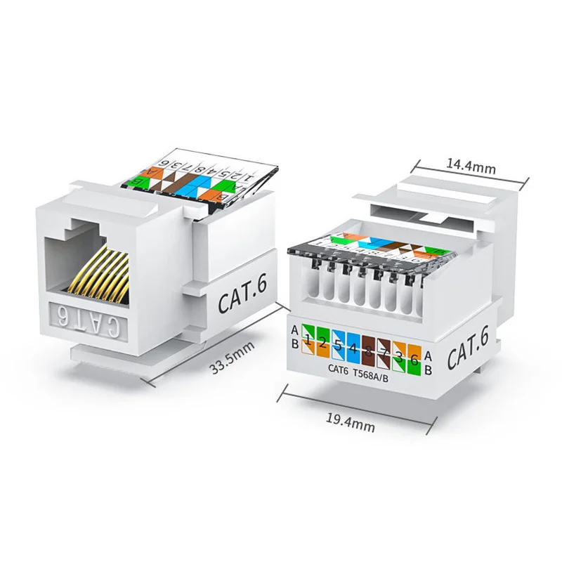 Cat6 rj45 ferramenta-menos keystone ethernet módulo fêmea jack clipe utp perfurador de rede para baixo conector adaptador de parede soquete do