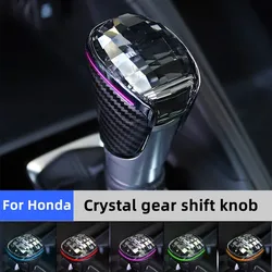 Car Crystal Gear Shift Knob Lever Handle For Honda Accord 2018-2022 Civic Fit 2021 2022 CRV XRV 2023 With LED Atmosphere Light