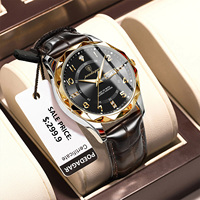POEDAGAR Luxury Business Watches for Men Date Week Leather Man Watch Waterproof Luminous Fashion Men's Quartz Watch Reloj hombre