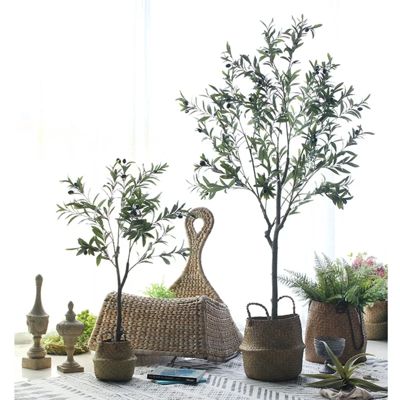 Artificial Olive Tree Bonsai Plastic Leaf Green Fake Potted Olive Tree Home Party Floor Office Wedding Decor 120cm-240cm 2024