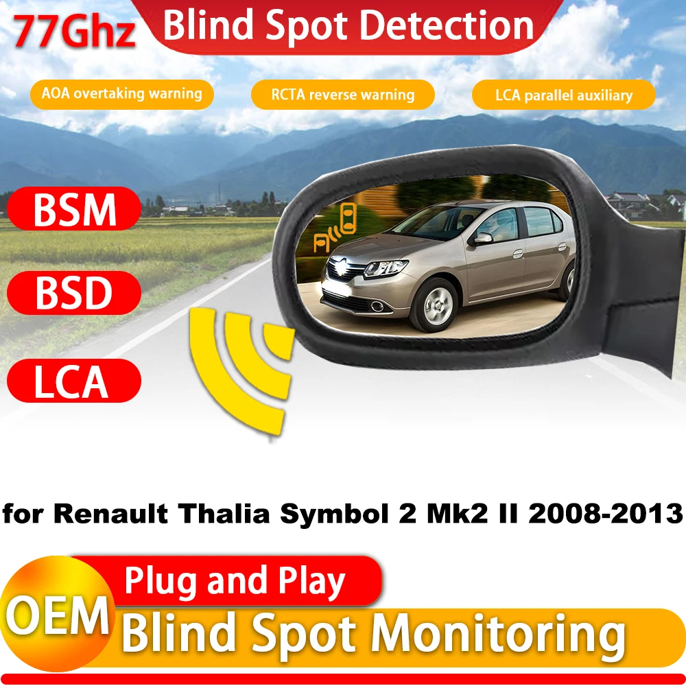for Renault Thalia Symbol 2 Mk2 II 2008-2013 OEM Car Blind Spot Warning Monitoring Detection BSW BSM BSD System 77Ghz Wave Radar