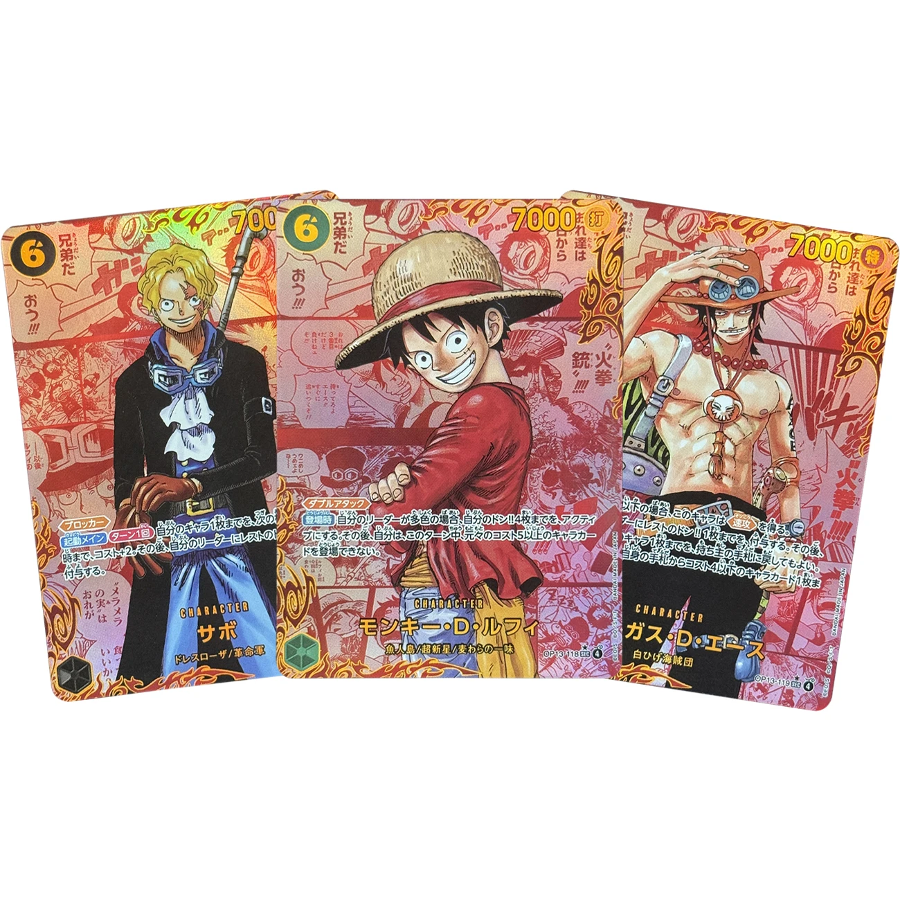 

3 упаковки DIY 2025 One Piece Card OP13 Японская красная манга Альтернативное искусство Monkey D. Luffy Portgas D. Ace Sabo OPCG Коллекционные карты
