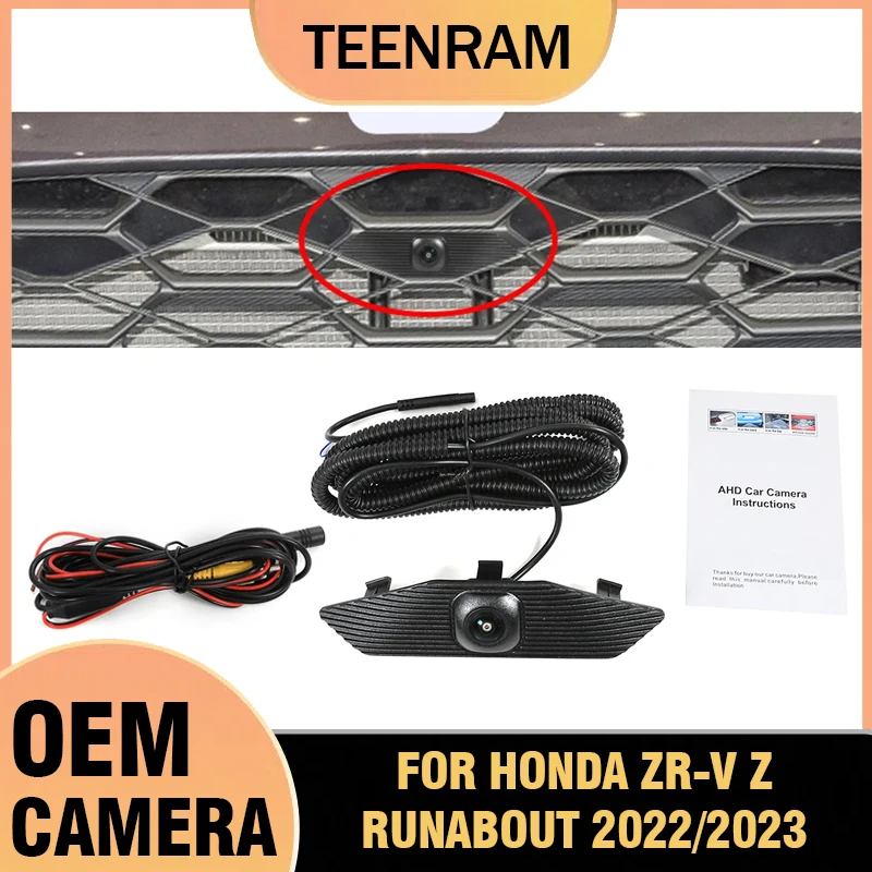 TEENRAM Vehicle Front View Camera For Honda 2022 2023 ZR-V Z Runabout Night Vision Waterproof 150° Fisheye Lens 1080p AHD